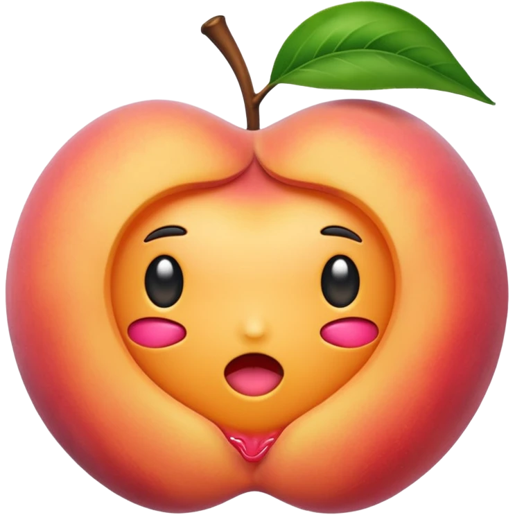 gaping anus leaking peach emoji\ emoji