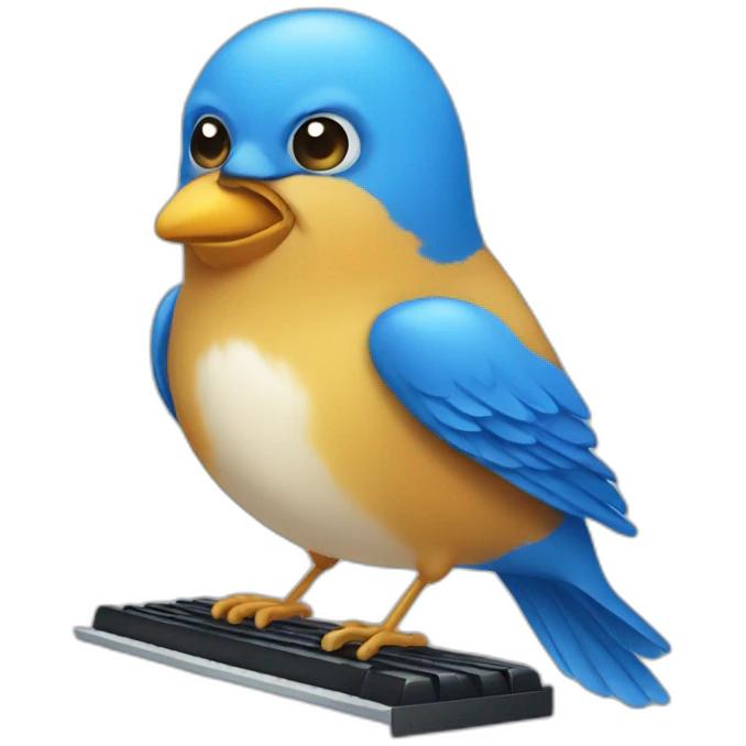 blue-bird-on-keyboard emoji