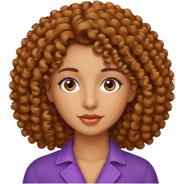 Mujer piel canela y pelo rizado emoji