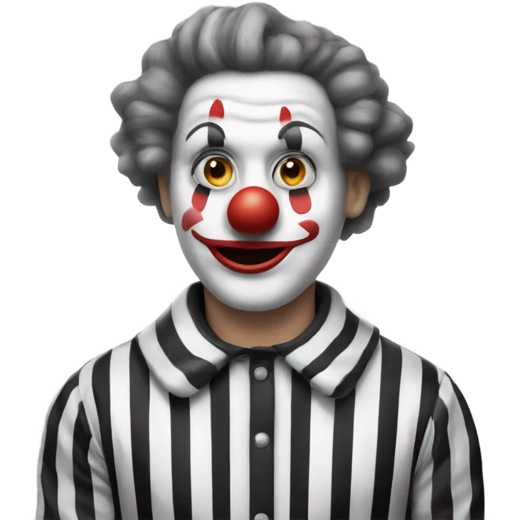 Single clown in black and white striped shirt emoji