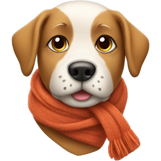 dog with a cozy scarf emoji