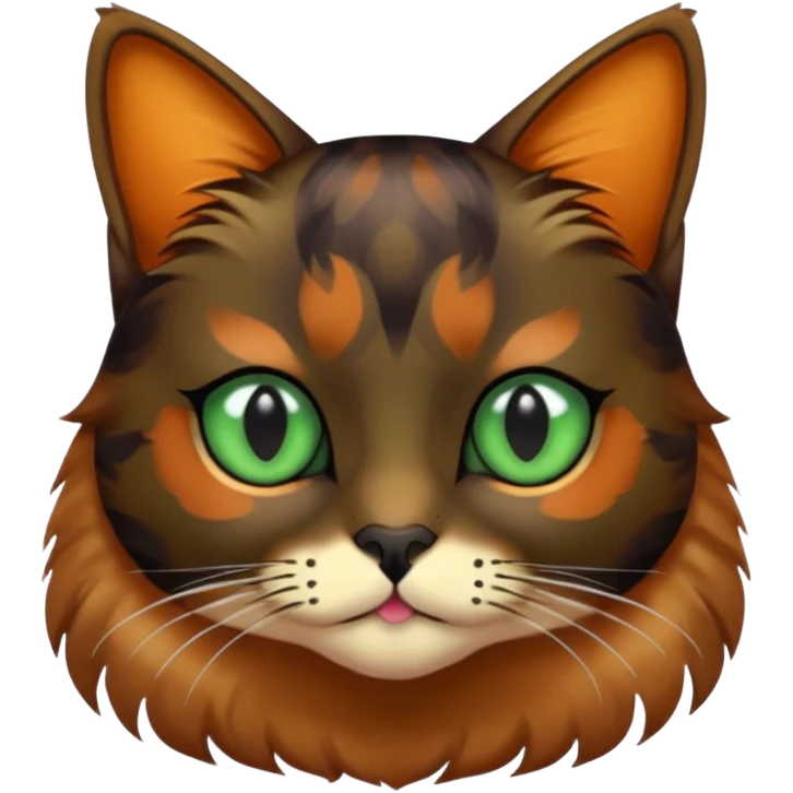 dark tortoiseshell cat pastel green eyes emoji