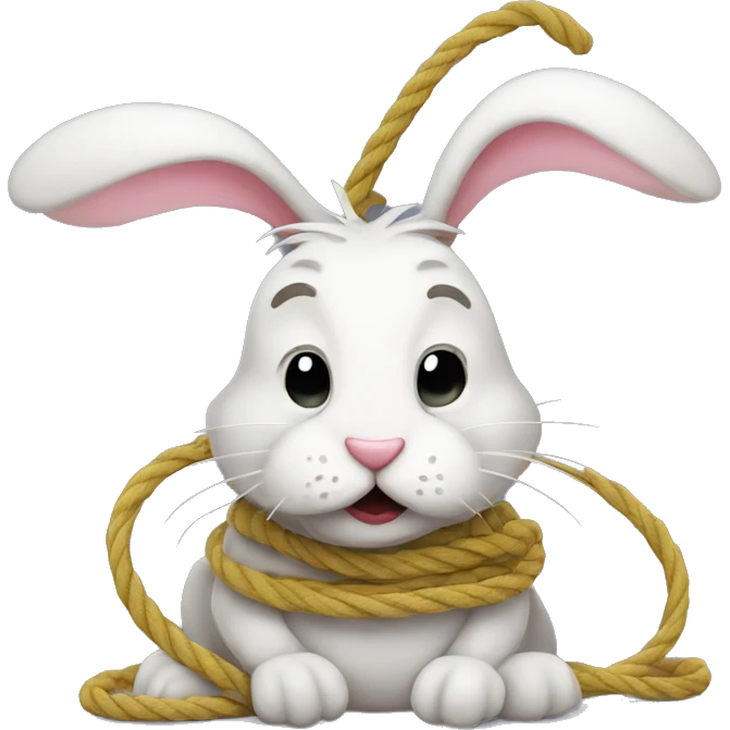 roped up bunny emoji