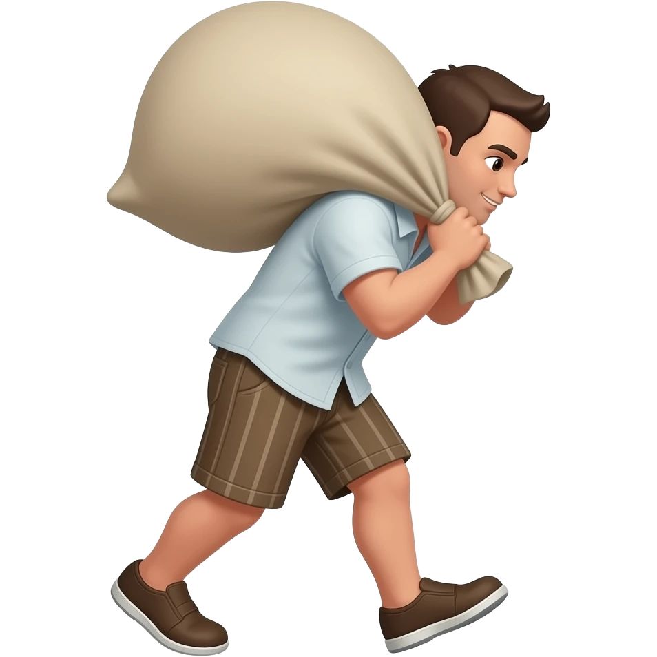 guy carry a sack full body emoji