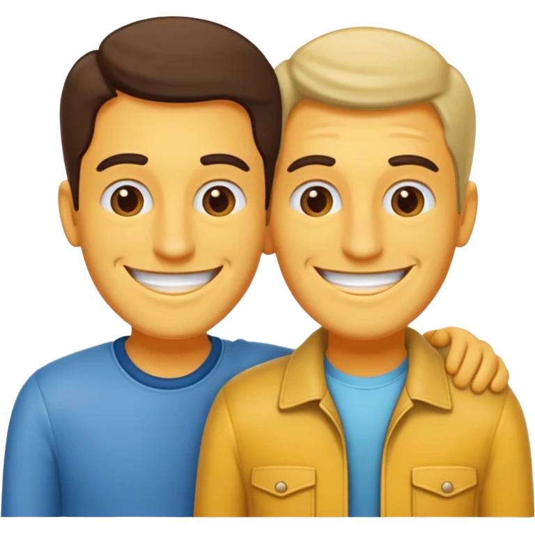 dos amigos hombres que comparten alquiler  emoji