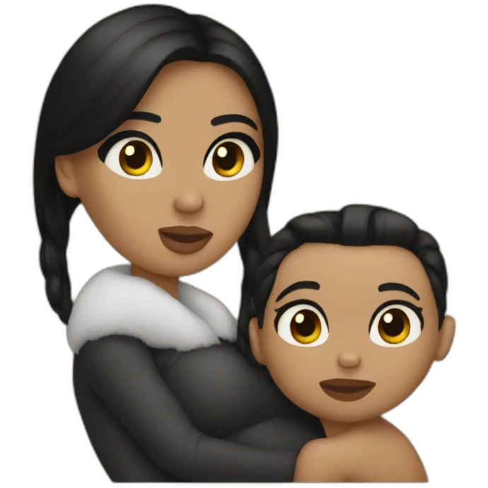 kim kardashian carrying midget kanye emoji
