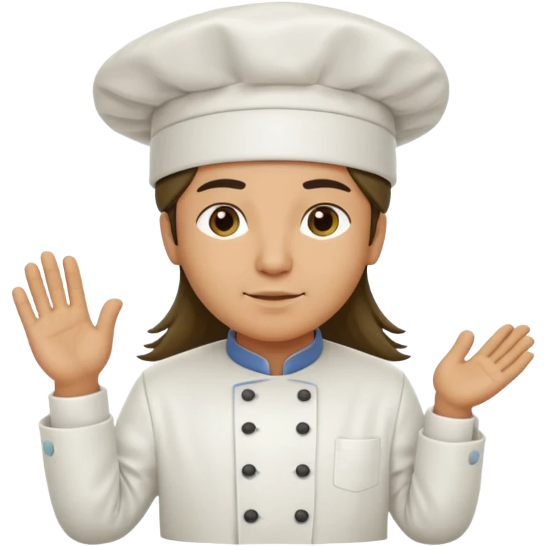 Chef pelinegra pelo largo y liso emoji