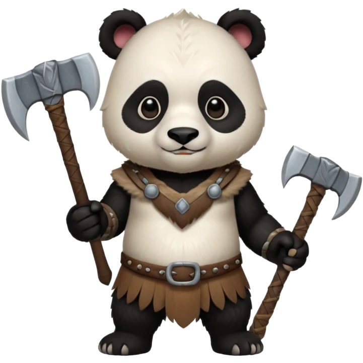 Panda Bear viking, hold axe emoji