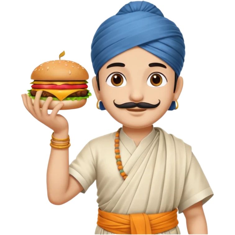 PANDIT JI WITH FASTFOOD WELCOME TYPE emoji