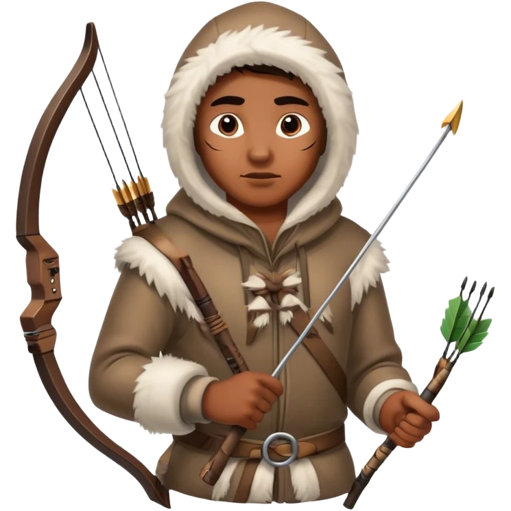 Eskimo hunter holding bow and arrow emoji