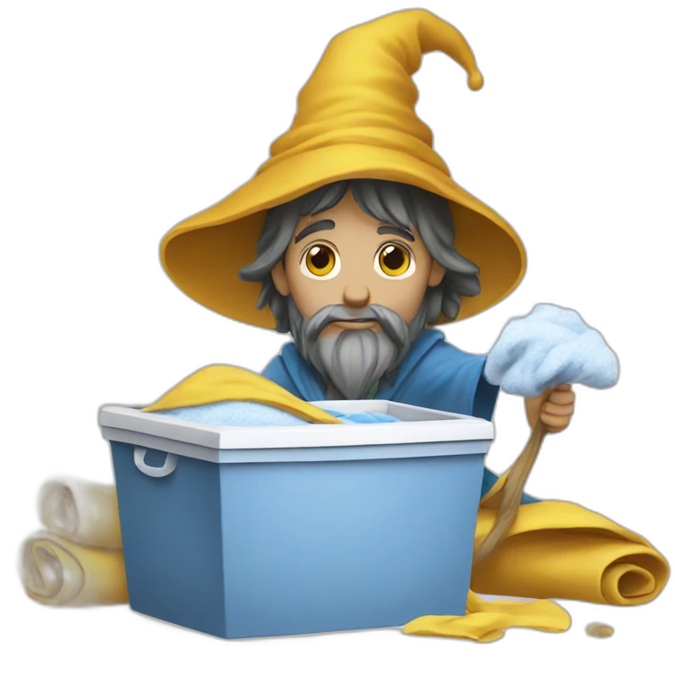 A wizard doing laundry emoji