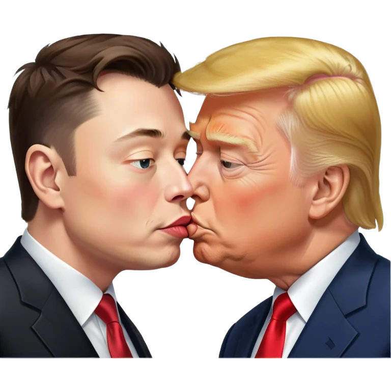 elon musk and donald trump kissing  emoji