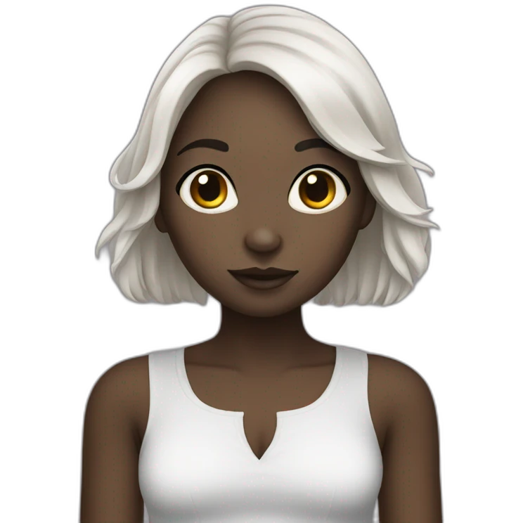 Black hare girl white skin emoji