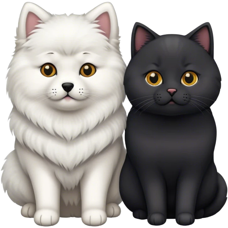 
Samoyed and black British cat emoji