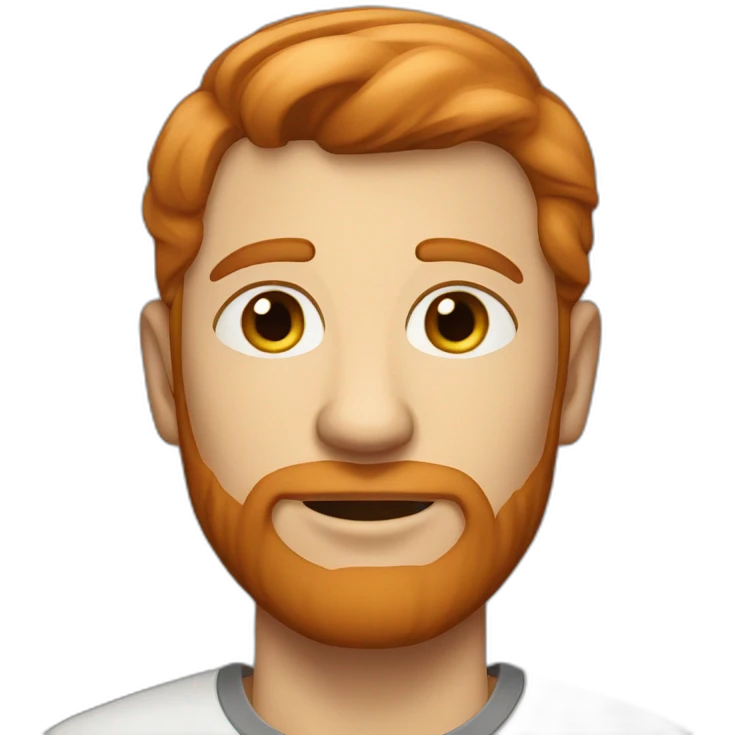 A red-haired, light-skinned, short-haired man with no beard or stubble emoji