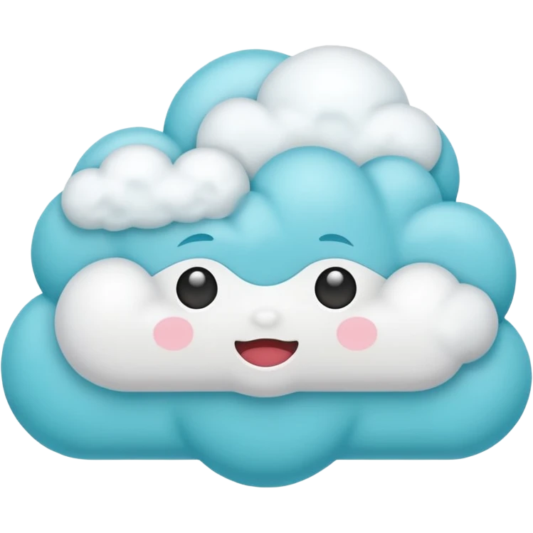 núvem japonesas ciano emoji