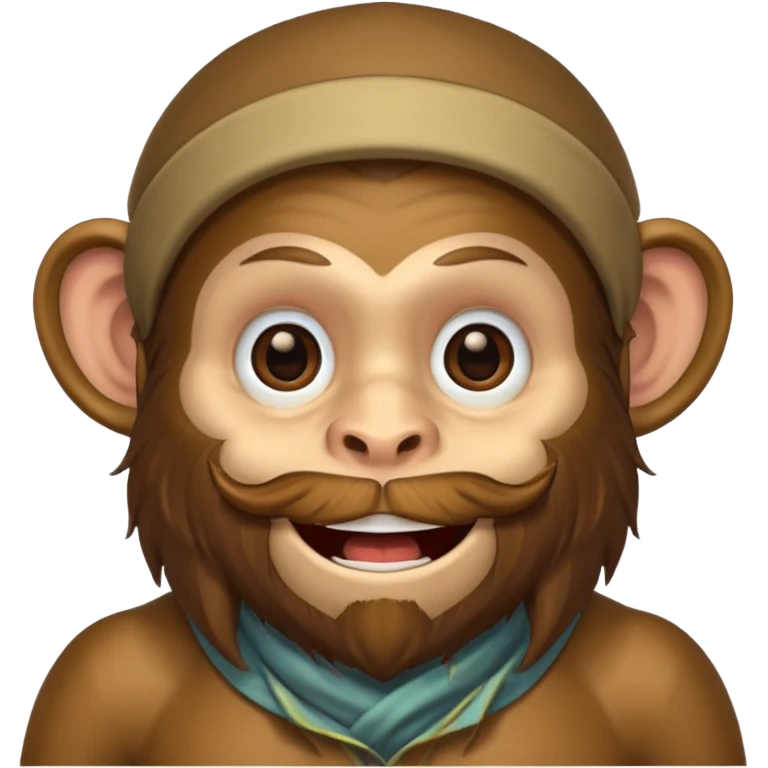 monkey man, beard emoji