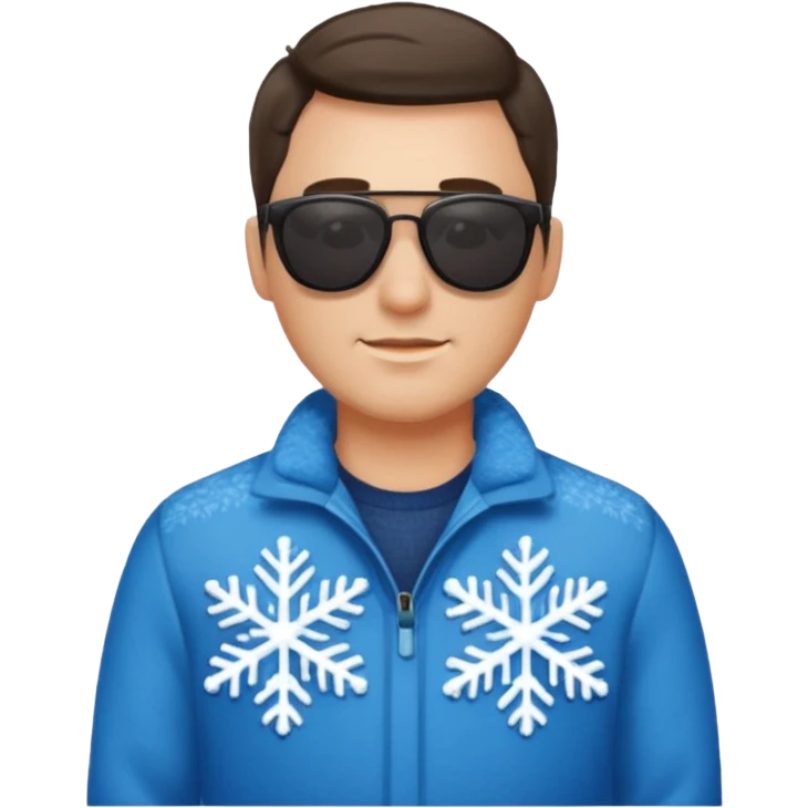 man with sunglasses and winter shirt emoji