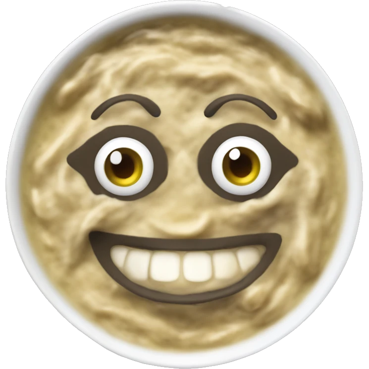 Baba Ghanoush eggplant dip in a circular dish. remove eyes, nose, or mouth emoji