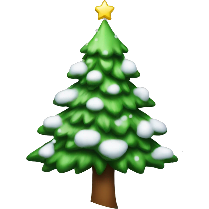 Christmas tree with snow emoji