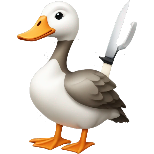a goose with 2 knives emoji