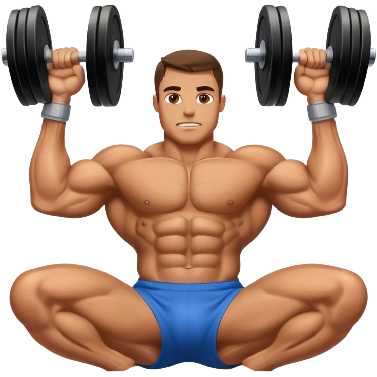 bodybuilder doing weighted sit-ups emoji