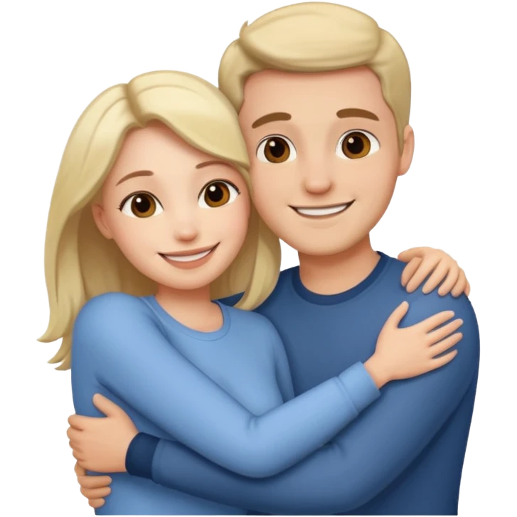 A hugging couple of a woman and a man emoji