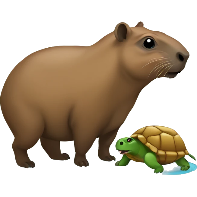 capibara over turtle  emoji