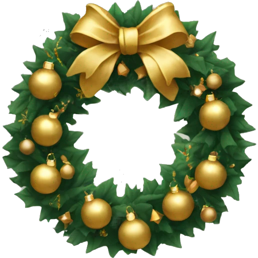 gold Christmas wreath  emoji