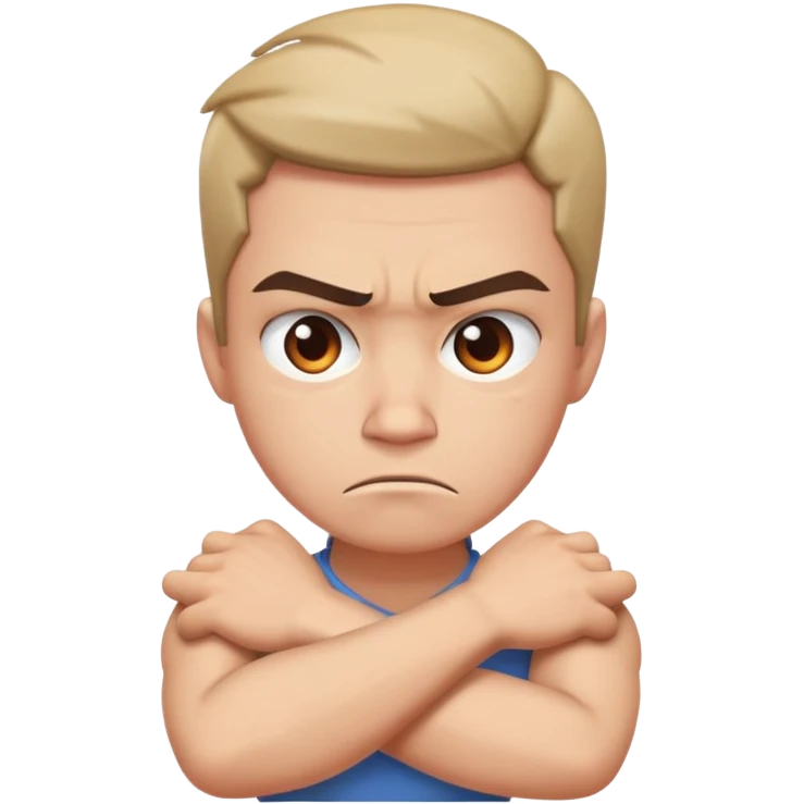Arms crossed on neck angry face emoji