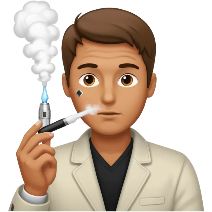 Guy hitting a vape pen emoji