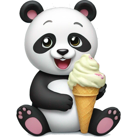 Panda eating ice cream emoji