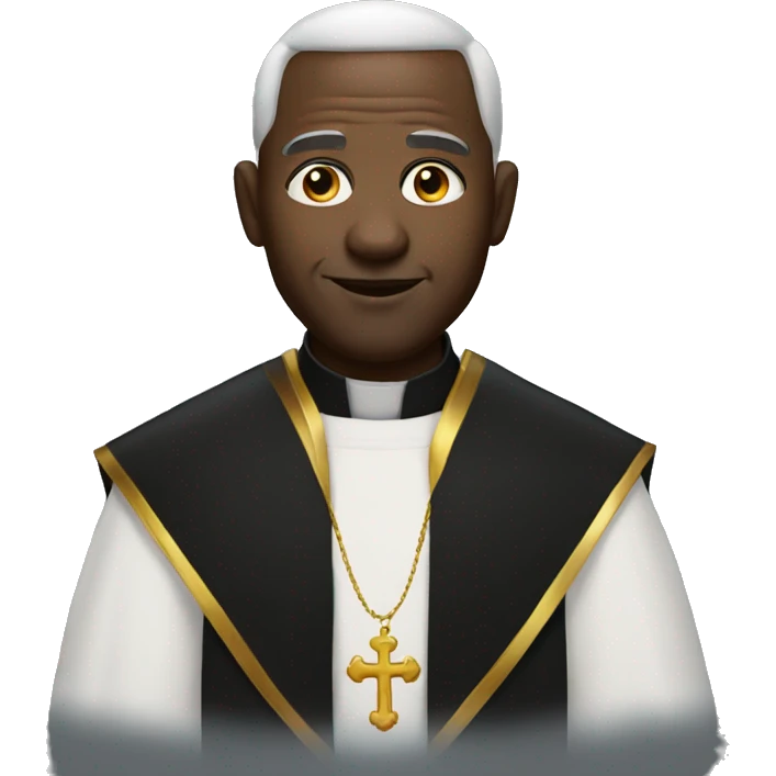 Fun black priest  emoji