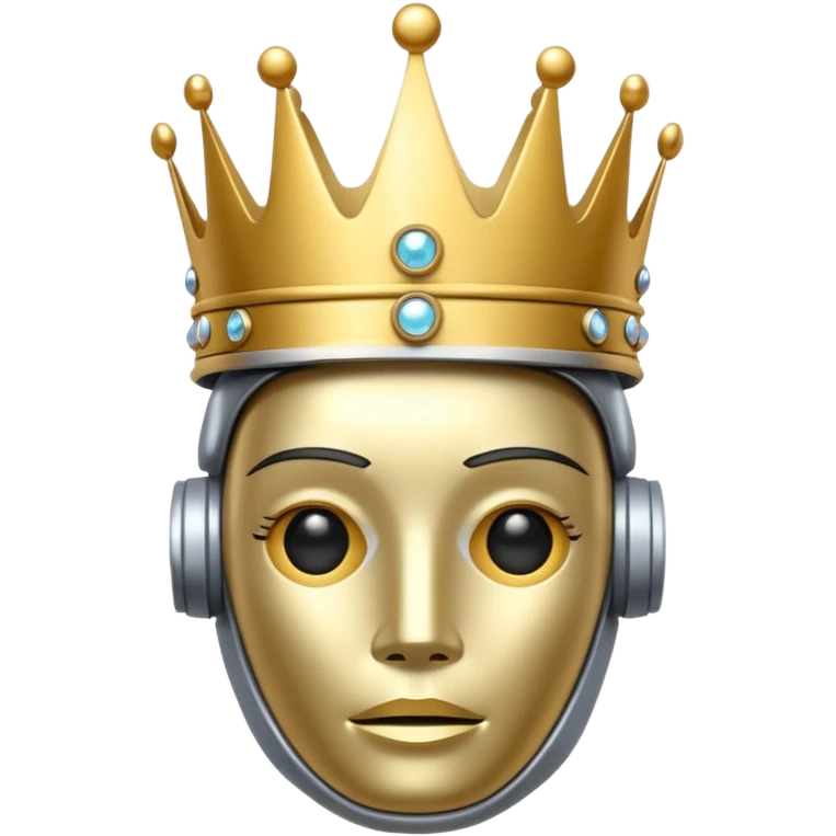 robot wearing a crown emoji