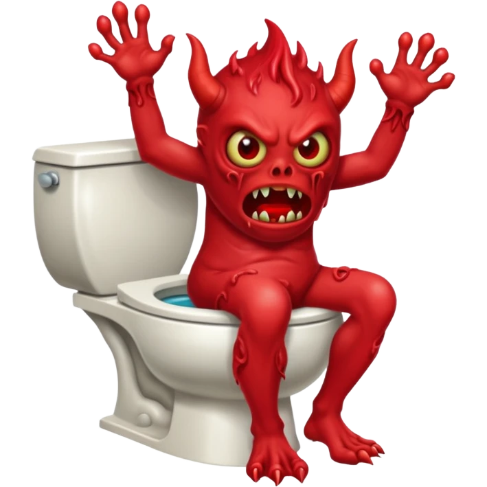 a monster demon coming out of the toilet emoji