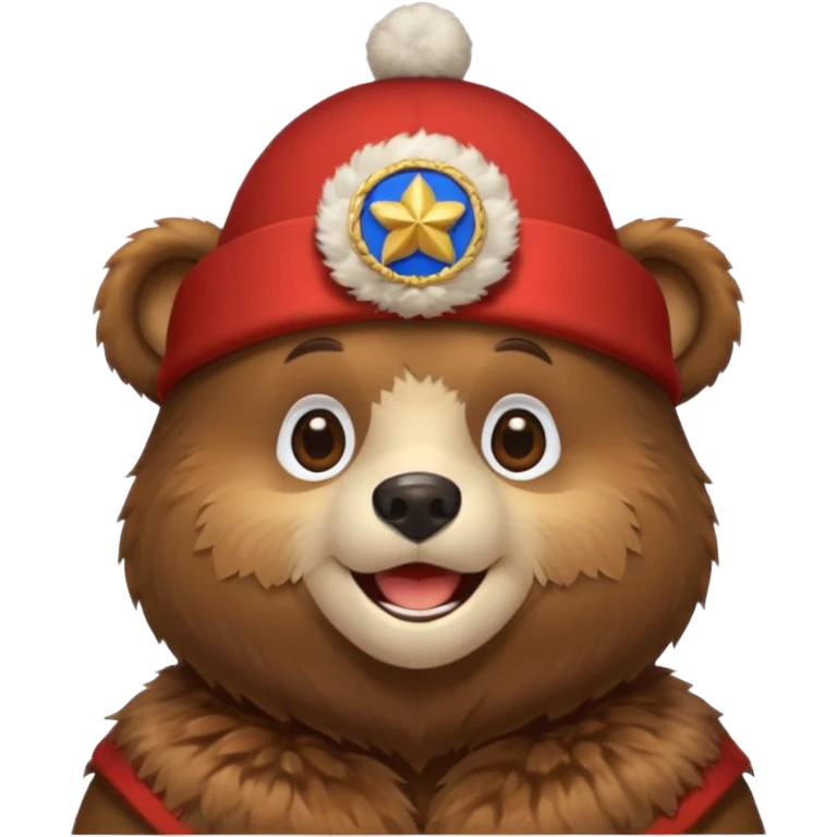 bear wearing a russian hat emoji