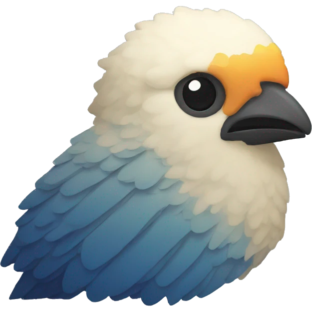 pixelated head of a bird emoji