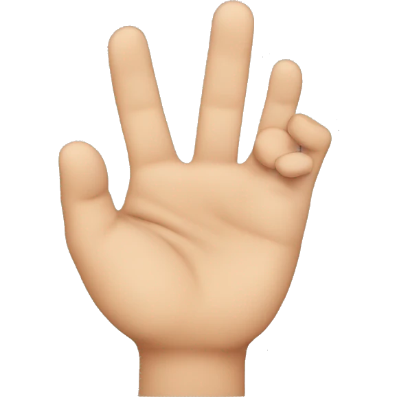 A hand with only middle and index finger being held up emoji