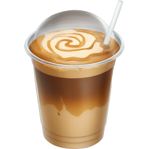Caramel iced coffee in a clear cup  emoji