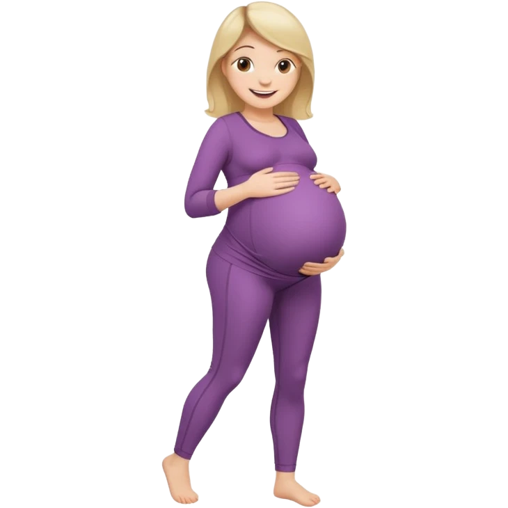 femme belly stuffing enceinte legging emoji