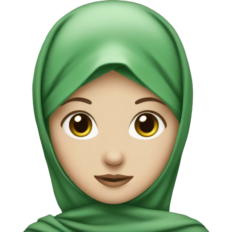 white girl with green hijab emoji