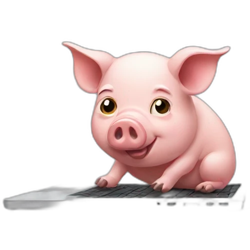 pig pressing laptop emoji