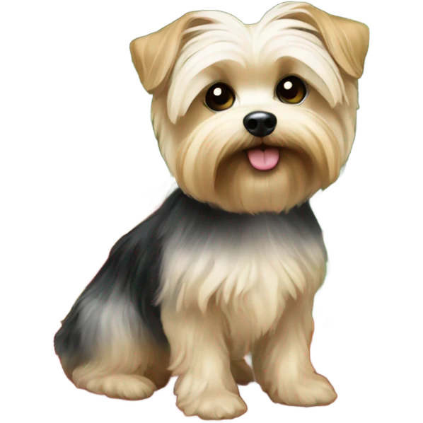 Morkie under Christmas tree  emoji