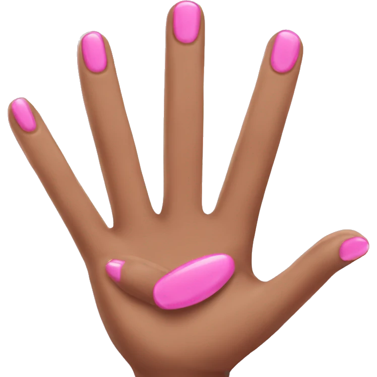 Pink nails  emoji five fingers emoji