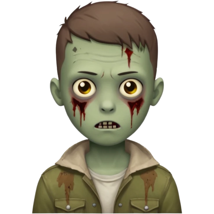 boy zombie with an brown buzzcut hairstyle emoji