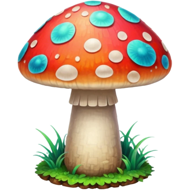 psychodelic mushroom single simple colorful no grass emoji