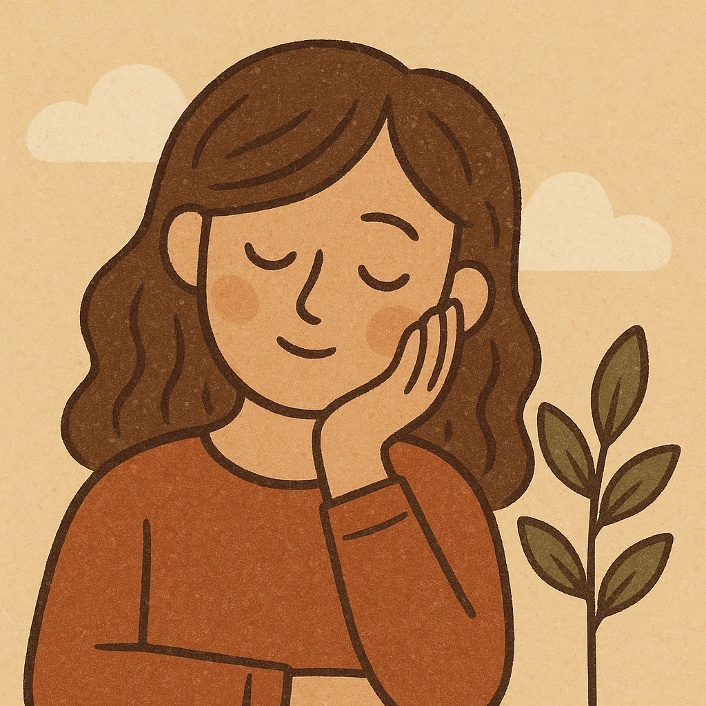 a beautiful girl thinking, vibrant colors, stylized cartoon, whimsical mood emoji