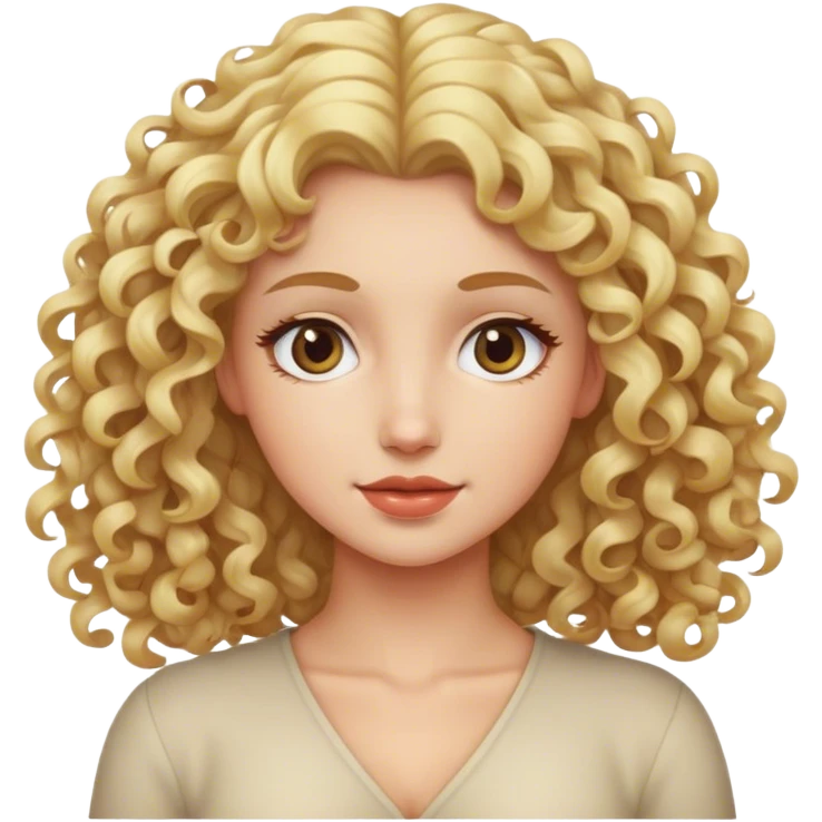 Woman with blonde curly hair  emoji