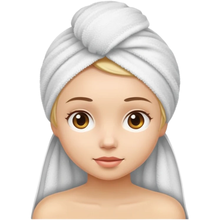 a girl relaxing with a towel in her head emoji