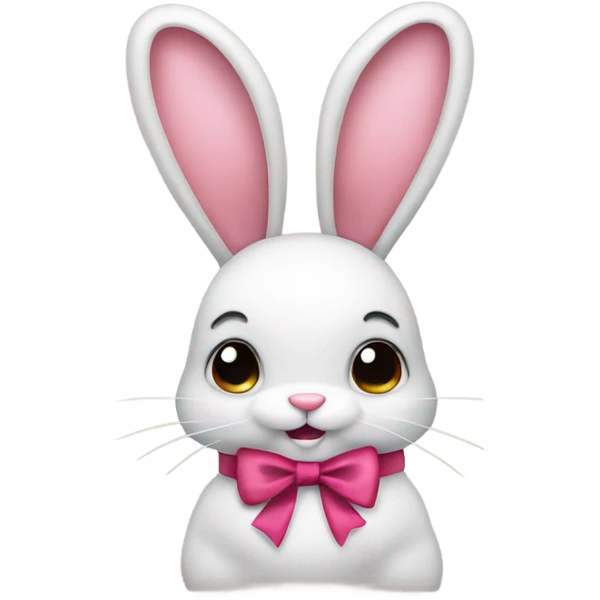 Bunny with ribbon bow emoji